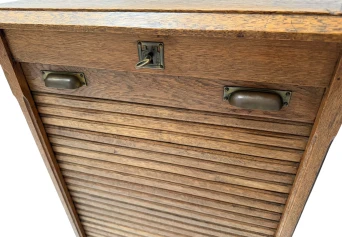 Art Nouveau Filing Cabinet with Tambour Shutter Door, 1900s
